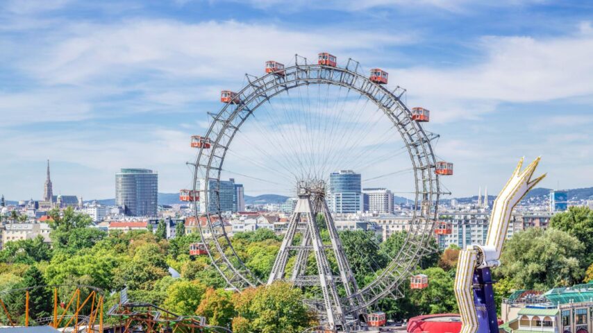 Prater in Wien mit Riesenrad Prater in Wien mit Riesenrad