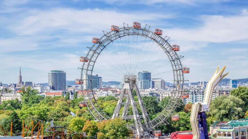 Prater in Wien mit Riesenrad