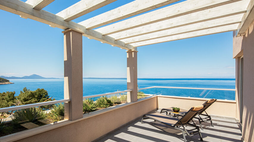 Aussicht aufs Meer von der Terrasse, Hotel Punta Aussicht aufs Meer von der Terrasse, Hotel Punta