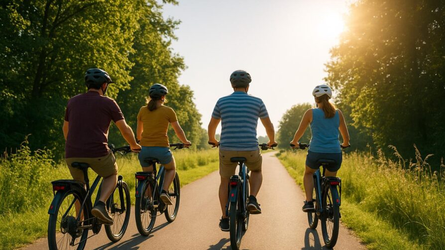 Radfahrer auf dem Tauernradweg im Sommer Radfahrer auf dem Tauernradweg im Sommer
