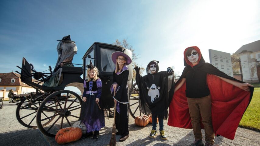 Gruseliger Herbst Schloss Hof | Kinder und Kutsche