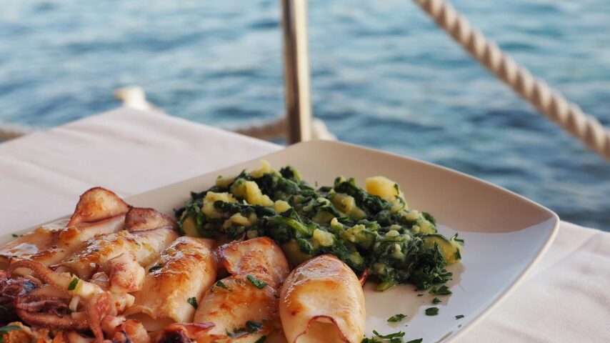 Meeresfrüchte in einem Restaurant, Kroatien