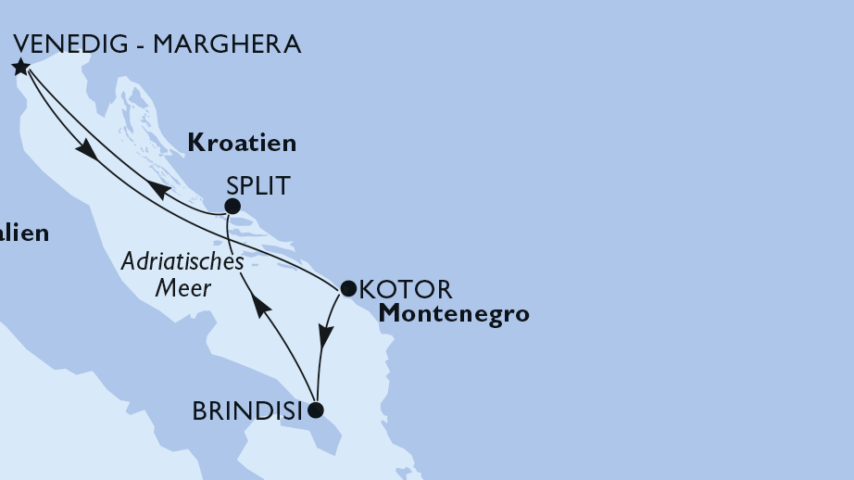 Route, Mittelmeerzauber, MSC Armonia Route, Mittelmeerzauber, MSC Armonia