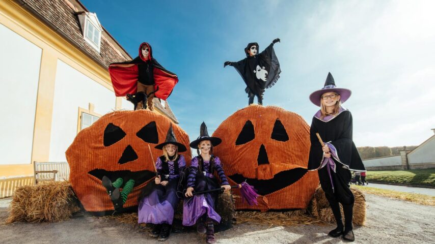 Gruseliger Herbst Schloss Hof | Kinder und Kürbisse