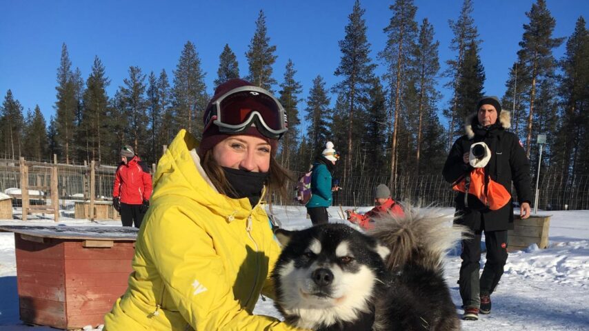 Stefanie Aigner bei der Huskytour