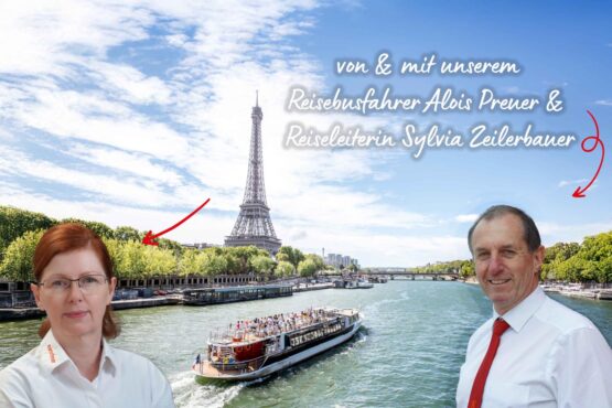 Reiseleiterin Sylvia Zeilerbauer & Reisebusfahrer Alois Preuer begleiten die Reise