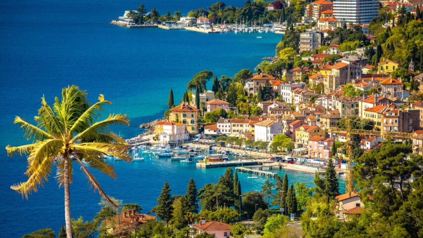 Bunte Häuser in Opatija, Kroatien Bunte Häuser in Opatija, Kroatien