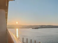 Blick von der Balkonkabine Blick vom Balkon der Kabine auf den Hafen von Civitavecchia